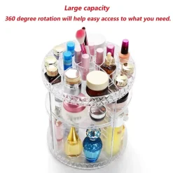 ORGANIZER ESPOSITORE PER TRUCCO GIREVOLE 360° ROTANTE COSMETICI PROFUMI MAKEUP