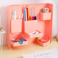 ORGANIZER IN PLASTICA PER TRUCCHI DA SCRIVANIA 24.5 X 28 CM POCHETTA PER TRUCCHI