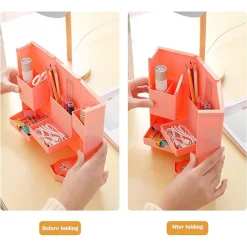 ORGANIZER IN PLASTICA PER TRUCCHI DA SCRIVANIA 24.5 X 28 CM POCHETTA PER TRUCCHI