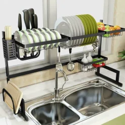 ORGANIZER ORGANIZZATORE PER CUCINA SCOLAPIATTI SCAFFALE DA APPOGGIO RIPIANI 62CM