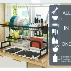 ORGANIZER ORGANIZZATORE PER CUCINA SCOLAPIATTI SCAFFALE DA APPOGGIO RIPIANI 62CM