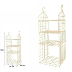 ORGANIZER PER ARMADI 4 RIPIANI CON GANCI GRUCCE SALVASPAZIO 80 X 29 X 29CM 70945