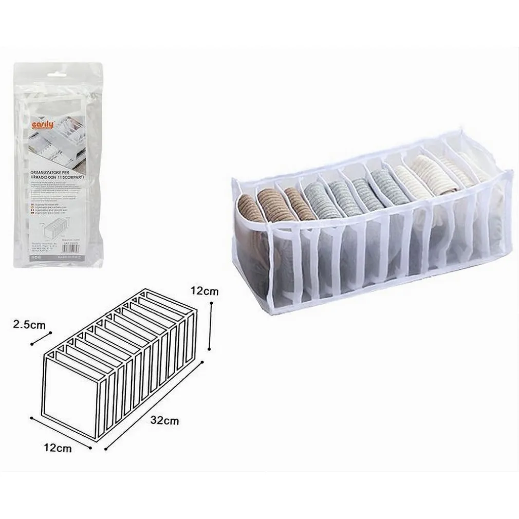 ORGANIZER PER ARMADI 11 SCOMPARTI IN TESSUTO BIANCHERIA INTIMA SALVASPAZIO 59979