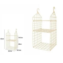 ORGANIZER PER ARMADIO 3 RIPIANI CON GANCI GRUCCE SALVASPAZIO 65X28.5X28.5CM 70944