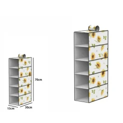 ORGANIZER PER ARMADIO 5 RIPIANI STRATI SCAFFALE PENSILE PORTA OGGETTI 15x30x70 CM
