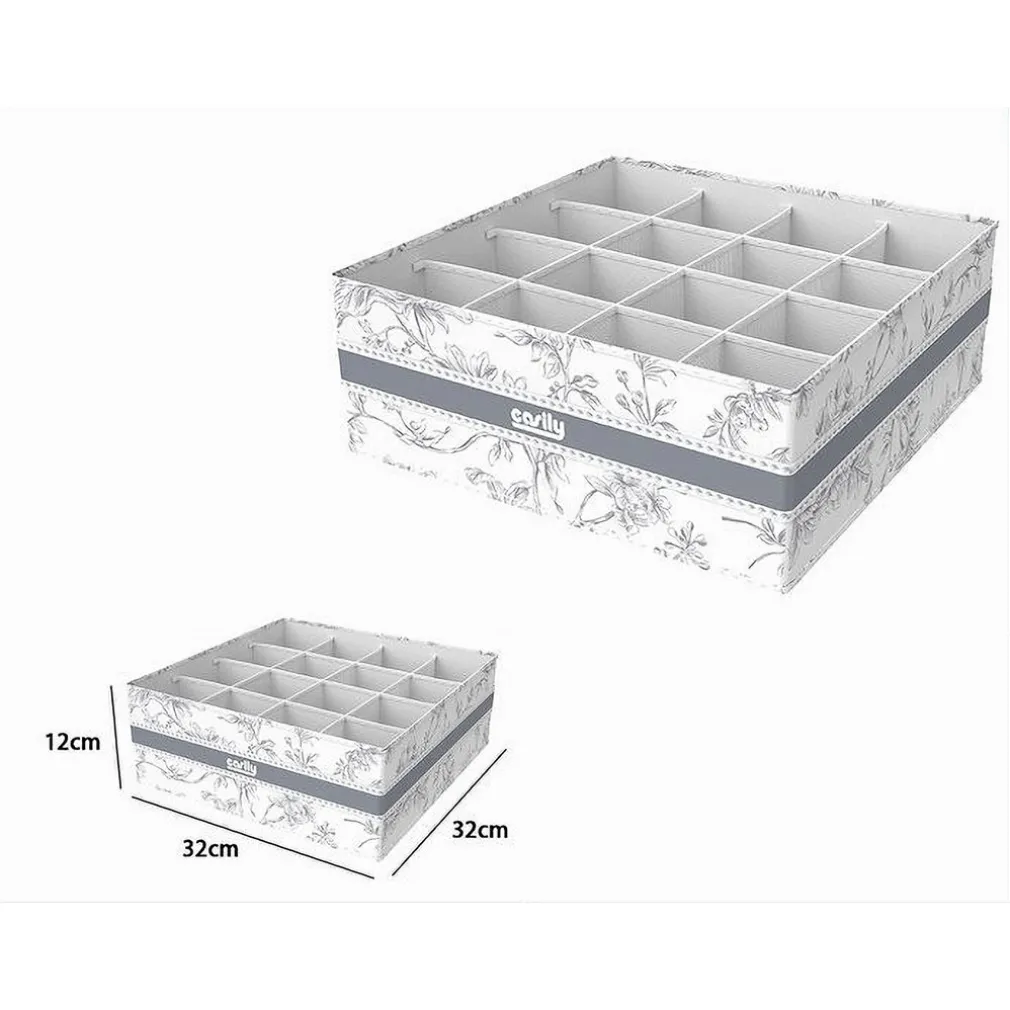 ORGANIZER PER ARMADIO 16 SCOMPARTI SCATOLA SALVASPAZIO 32X32X12CM FANTASIA 87332