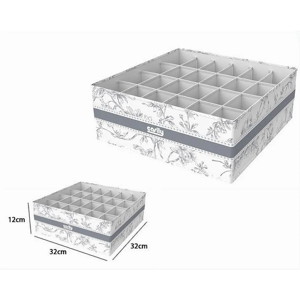 ORGANIZER PER ARMADIO 24 SCOMPARTI SCATOLA SALVASPAZIO 32X32X12CM FANTASIA 87334