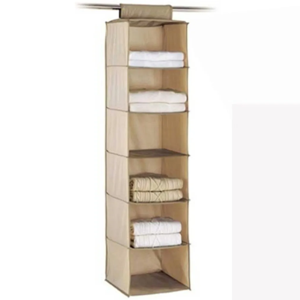 ORGANIZER PER ARMADIO PORTATUTTO A 6 RIPIANI SCOMPARTI SALVASPAZIO PIEGHEVOLE