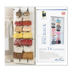 ORGANIZER PER BORSE CAPPELLI CON ELASTICO REGOLABILE PER PORTA CON 16 GANCI