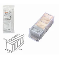 ORGANIZER PER CASSETTI 7 SCOMPARTI TESSUTO BIANCHERIA INTIMA SALVASPAZIO 59978
