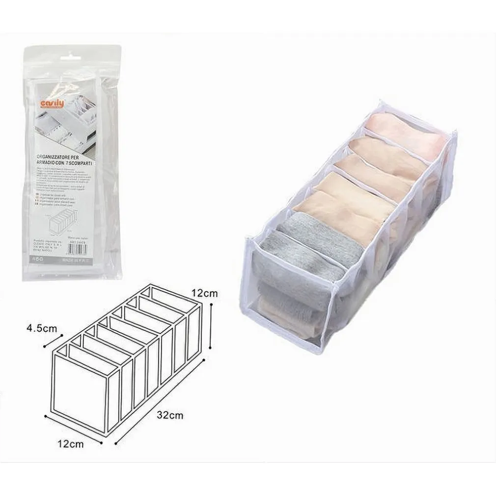 ORGANIZER PER CASSETTI 7 SCOMPARTI TESSUTO BIANCHERIA INTIMA SALVASPAZIO 59978