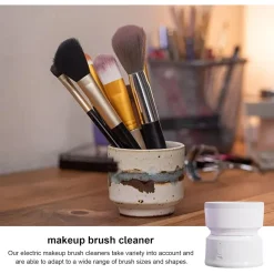 ORGANIZER PORTATILE AUTOMATICO STRUMENTO PER LA PULIZIA PROFONDA PENNELLI TRUCCO