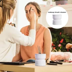 ORGANIZER PORTATILE AUTOMATICO STRUMENTO PER LA PULIZIA PROFONDA PENNELLI TRUCCO