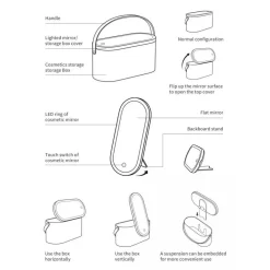 ORGANIZER SPECCHIO BOX PORTA TRUCCO PORTAGIOIE ESPOSITORE COSMETICI JK-21194