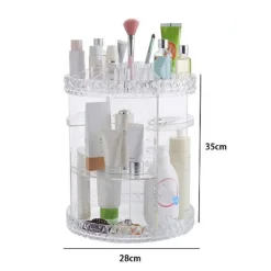 ORGANIZER TRASPARENTE ROTONDO CRILEX PER GIOIELLI TRUCCHI COSMETICI MAKEUP 59069
