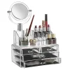 ORGANIZZATORE PORTA COSMETICI MAKE UP SPECCHIO ESPOSITORE ORGANIZER 16 COMPARTI