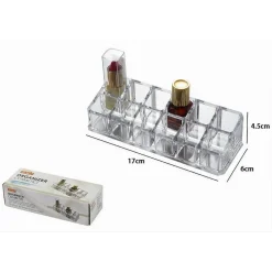 ORGANIZZATORE PORTA COSMETICI ESY_10244 ESPOSITORE 12 COMPARTI ORGANIZER MAKE UP