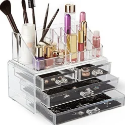 ORGANIZZATORE PORTA COSMETICI MAKE UP CON 16 COMPARTI ESPOSITORE ORGANIZER
