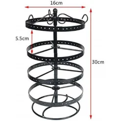 ORGANIZZATORE VERTICALE TONDO 4 LIVELLI BIANCO METALLO ESPOSITORE ORGANIZER GIOIELLI