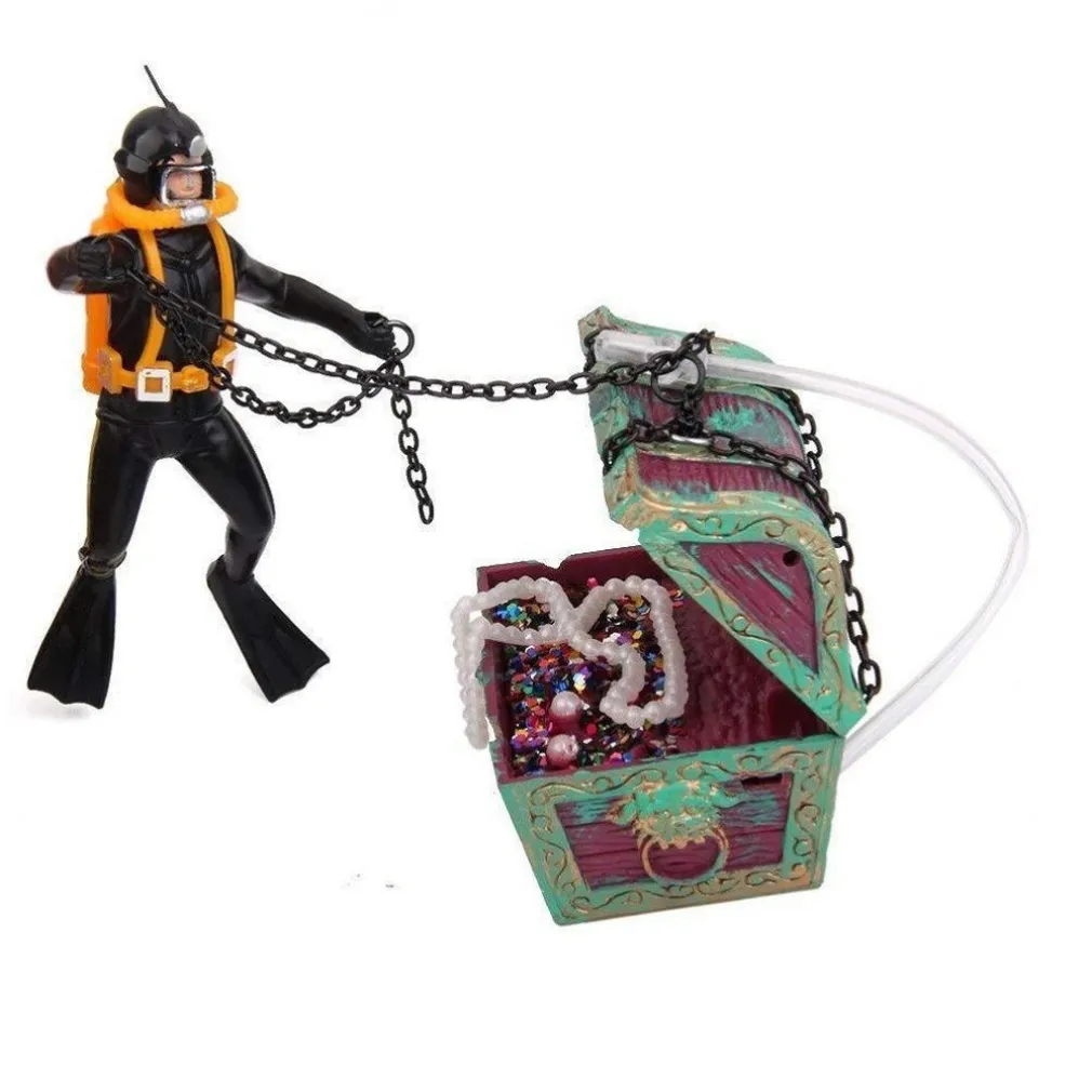 ORNAMENTO PER ACQUARIO DECORATIVO SUB CATENA TESORO DEI PIRATI PESCI ACQUA