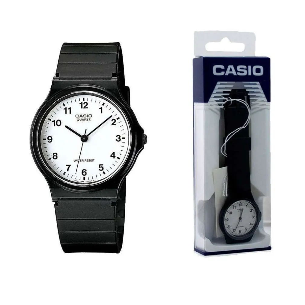 OROLOGIO CASIO VINTAGE MQ-24-7BLL SILICONE NERO BIANCO CLASSICO UOMO DONNA