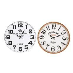 OROLOGIO DA PARETE IN LEGNO ROTONDO VINTAGE RETRO' ANALOGICO CASA CUCINA 218694