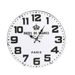 OROLOGIO DA PARETE IN LEGNO ROTONDO VINTAGE RETRO' ANALOGICO CASA CUCINA 218694