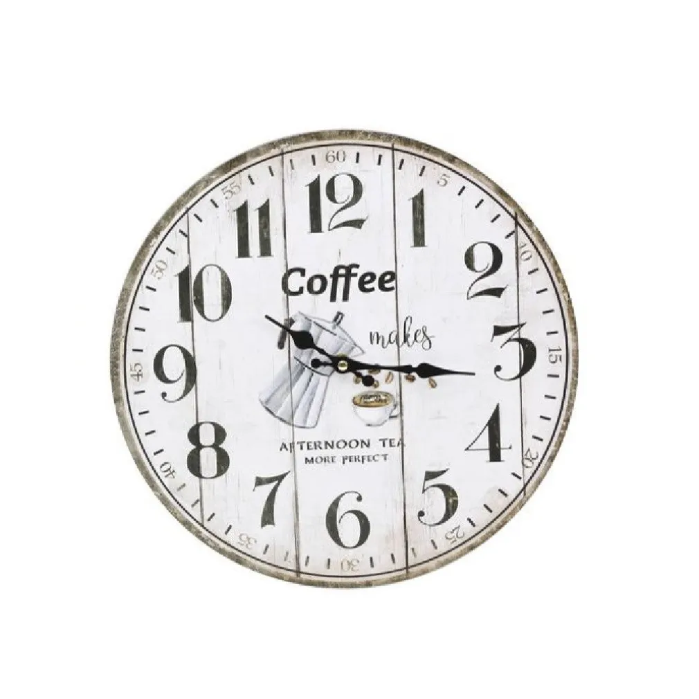 OROLOGIO DA PARETE MURO IN LEGNO ANALOGICO DECORATO CUCINA STANZA CASA 218691