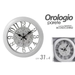 OROLOGIO DA PARETE MURO TONDO SILENZIOSO 31 X 4 CM VINTAGE SHABBY CHIC 798078
