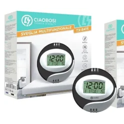 OROLOGIO DA PARETE TAVOLO DIGITALE DISPLAY LCD SVEGLIA MISURA TEMPERATURA TX-8416