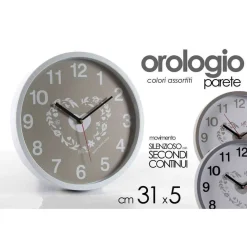 OROLOGIO DA PARETE TONDO SILENZIOSO 31X5CM MONAMOUR VARI COLORI ASSORTITI 681271