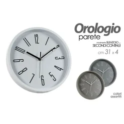 OROLOGIO DA PARETE TONDO 31X4CM CLASSICO VARI COLORI MOVIMENTO SILENZIOSO 774645