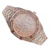 OROLOGIO DA POLSO ACCIAIO STRASS BRILLANTINI ANALOGICO CALENDARIO ELEGANTE ROSA