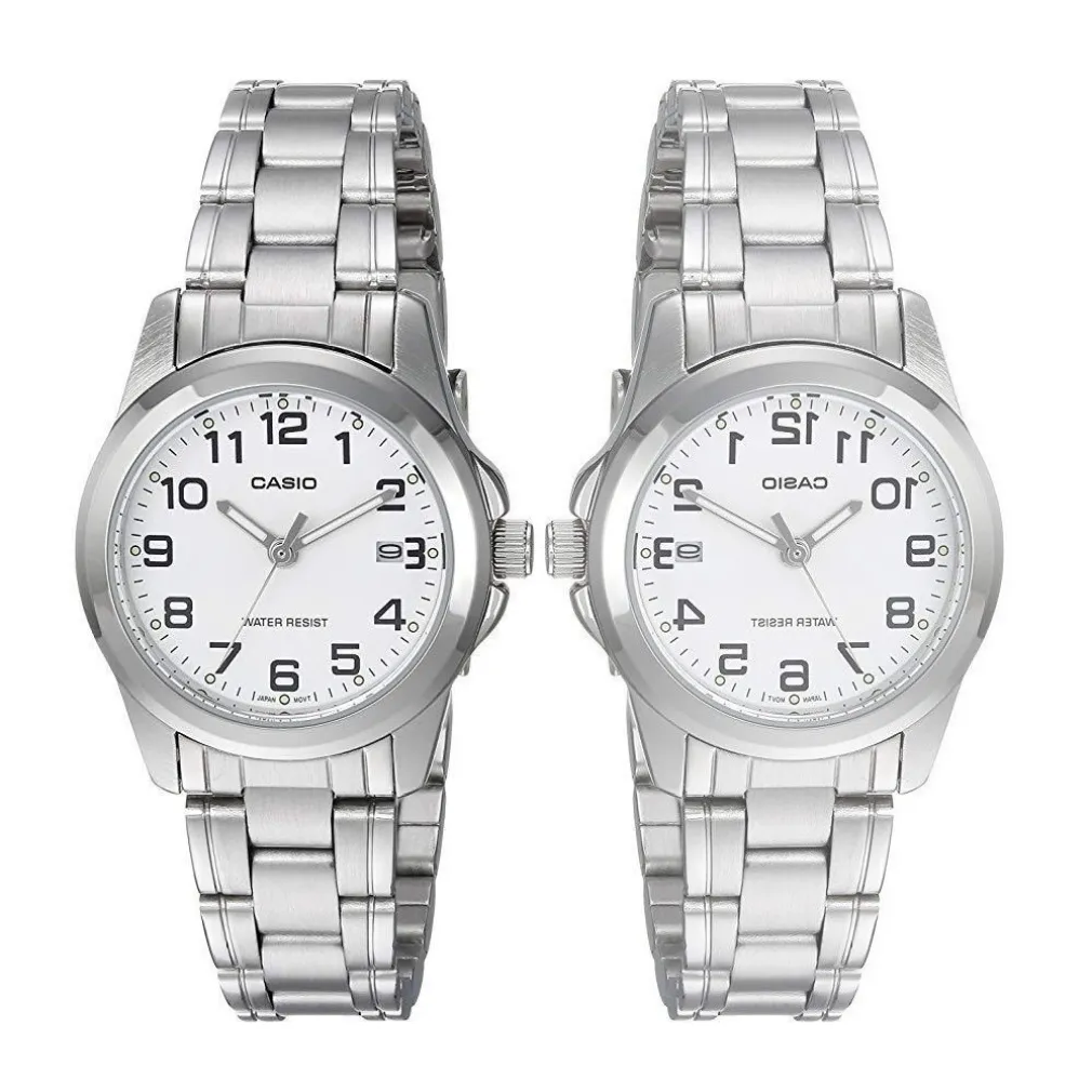 OROLOGIO DA POLSO CASIO LTP-1215A-7B ANALOGICO DONNA ACCIAIO DATA Q BIANCO