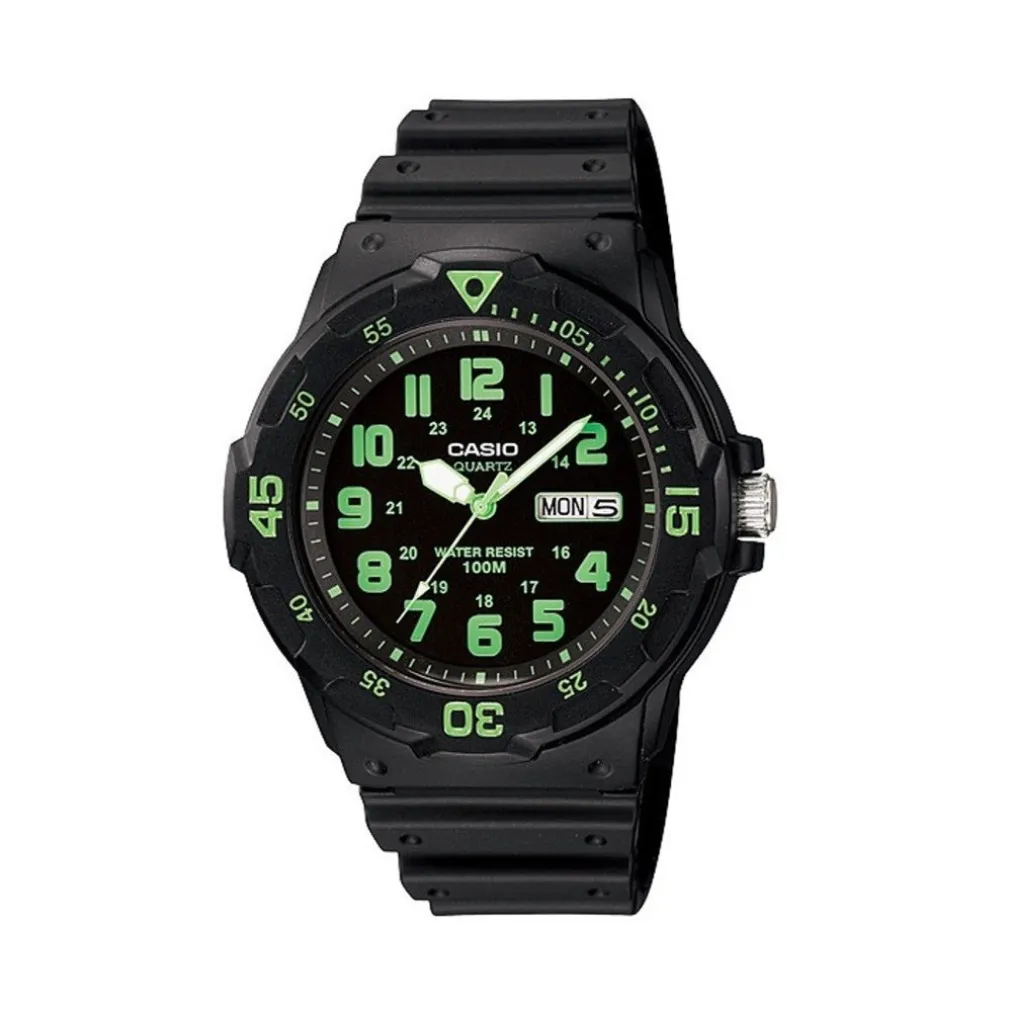 OROLOGIO DA POLSO CASIO MRW-200H-3BVEF ANALOGICO UOMO SPORTIVO NERO VERDE