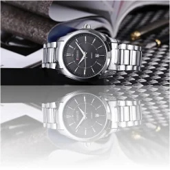 OROLOGIO DA POLSO CURREN 8072 UOMO ANALOGICO QUARZO MODERNO ACCIAIO DATA NERO