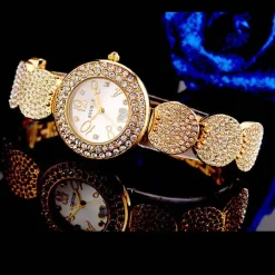 OROLOGIO DA POLSO DONNA SOUSOU S6097 MOVIMENTO QUARZO CUORE BRILLANTINI DORATO