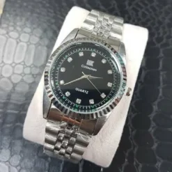 OROLOGIO DA POLSO IK COLLECTION UOMO DONNA ANALOGICO AL QUARZO SILVER FONDO NERO