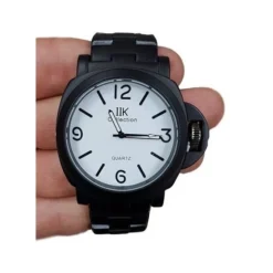 OROLOGIO DA POLSO IK COLLECTION UOMO ANALOGICO QUARZO GRANDE NERO FONDO BIANCO