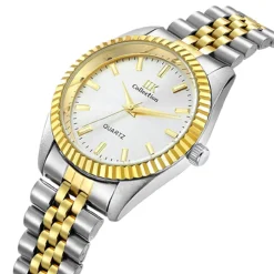 OROLOGIO DA POLSO IK COLLECTION SILVER DORATO ANALOGICO QUARZO QUADRANTE SILVER