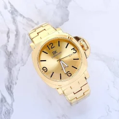 OROLOGIO DA POLSO IK COLLECTION UOMO ANALOGICO AL QUARZO GRANDE ORO FONDO ORO