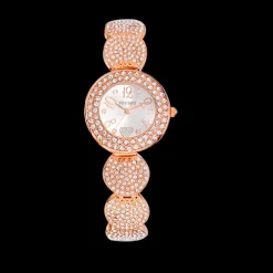 OROLOGIO DA POLSO SOUSOU S6097 DONNA CUORE BRILLANTINI MOVIMENTO QUARZO ORO ROSA