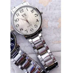 OROLOGIO DA POLSO UOMO YX ANALOGICO AL QUARZO ACCIAIO FASHION ELEGANTE SILVER