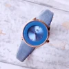 OROLOGIO DA POLSO ZCC ANALOGICO ELEGANTE MODA CASUAL CINTURINO IN PELLE AZZURRO