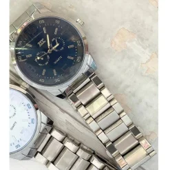 OROLOGIO DA POLSO ZCC PER UOMO ACCIAIO ANALOGICO AL QUARZO CRONOGRAFO SILVER