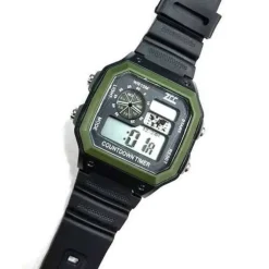 OROLOGIO DA POLSO ZCC UNISEX DIGITALE CRONO LUCE SPORT CLASSIC VINTAGE VERDE NERO