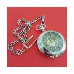 OROLOGIO DA TASCA TASCHINO QUARZO CIPOLLA CATENA COLORE ARGENTO VINTAGE