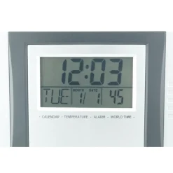 OROLOGIO DIGITALE DA PARETE DA SCRIVANIA TEMPERATURA DATARIO ALLARME CRONO 2304