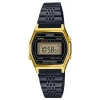 OROLOGIO POLSO CASIO DONNA LA690WGB-1DF VINTAGE ACCIAIO NERO CASSA DORATA