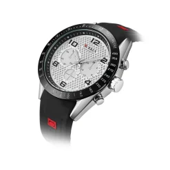 OROLOGIO POLSO CURREN 8167 UOMO ANALOGICO QUARZO MODERNO NERO QUAD. BIANCO